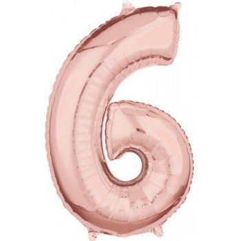 Rose Gold szám fólia lufi 6-os, 66*43 cm Rose Gold szám fólia lufi 6-os, 66*43 cm