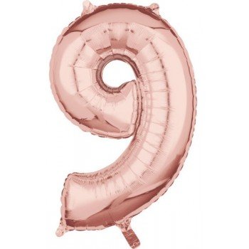 Rose Gold szám fólia lufi 9-es, 66*43 cm Rose Gold szám fólia lufi 9-es, 66*43 cm