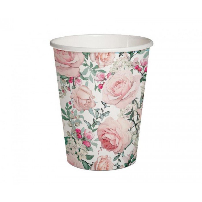 Gorgeous Roses, Rózsa papír pohár 6 db-os 250 ml
