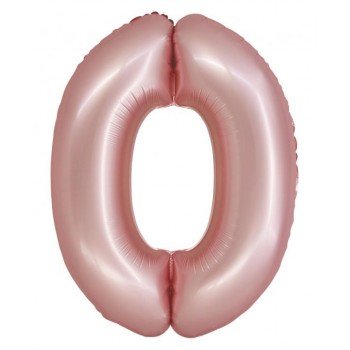 Light Pink Matt, Rózsaszín 0-ás szám fólia lufi 76 cm Light Pink Matt, Rózsaszín 0-ás szám fólia lufi 76 cm