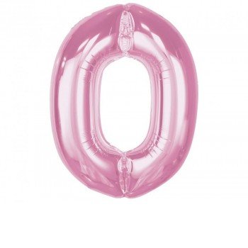 Rózsaszín 0-ás Light Pink szám fólia lufi 92 cm Rózsaszín 0-ás Light Pink szám fólia lufi 92 cm
