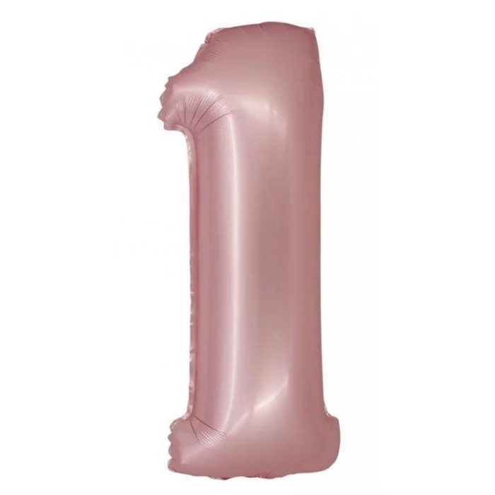 Light Pink Matt, Rózsaszín 1-es szám fólia lufi 76 cm Light Pink Matt, Rózsaszín 1-es szám fólia lufi 76 cm