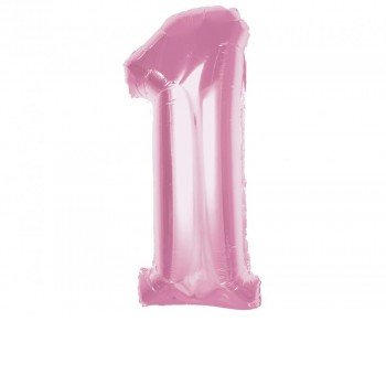 Rózsaszín 1-es Light Pink szám fólia lufi 92 cm Rózsaszín 1-es Light Pink szám fólia lufi 92 cm