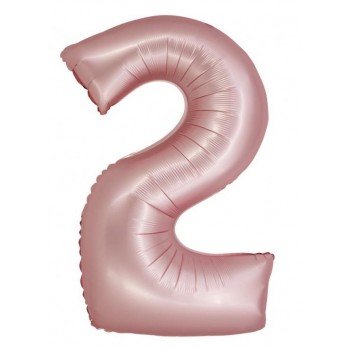 Light Pink Matt, Rózsaszín 2-es szám fólia lufi 76 cm Light Pink Matt, Rózsaszín 2-es szám fólia lufi 76 cm