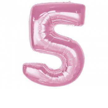Rózsaszín 5-ös Light Pink szám fólia lufi 92 cm Rózsaszín 5-ös Light Pink szám fólia lufi 92 cm