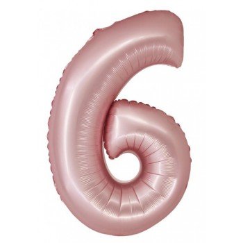 Light Pink Matt, Rózsaszín 6-os szám fólia lufi 76 cm Light Pink Matt, Rózsaszín 6-os szám fólia lufi 76 cm