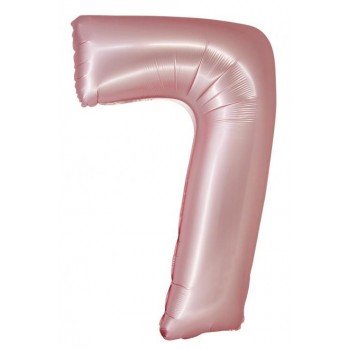 Light Pink Matt, Rózsaszín 7-es szám fólia lufi 76 cm Light Pink Matt, Rózsaszín 7-es szám fólia lufi 76 cm