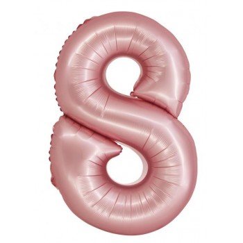 Light Pink Matt, Rózsaszín 8-as szám fólia lufi 76 cm Light Pink Matt, Rózsaszín 8-as szám fólia lufi 76 cm