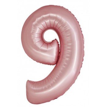 Light Pink Matt, Rózsaszín 9-es szám fólia lufi 76 cm Light Pink Matt, Rózsaszín 9-es szám fólia lufi 76 cm
