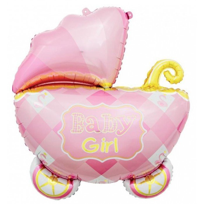 Baby Girl Carriage, Babakocsi fólia lufi 60 cm