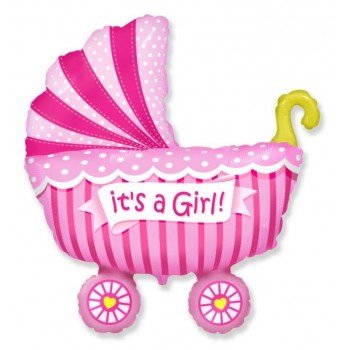 Baby Girl Stroller, Babakocsi fólia lufi 36 cm (WP) Baby Girl Stroller, Babakocsi fólia lufi 36 cm (WP)