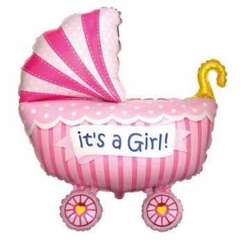 Baby Girl Stroller, Babakocsi fólia lufi 61 cm (WP) Baby Girl Stroller, Babakocsi fólia lufi 61 cm (WP)