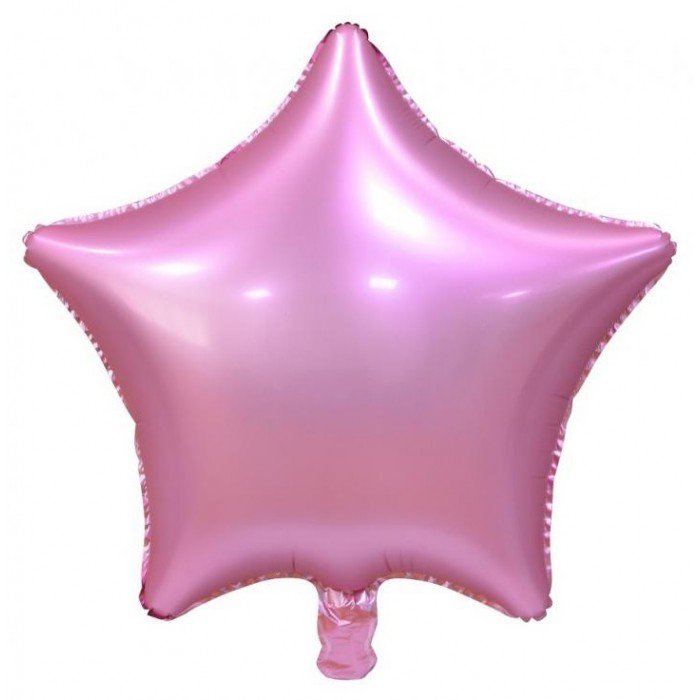 Matt Pink Star, Rózsaszín csillag fólia lufi 44 cm