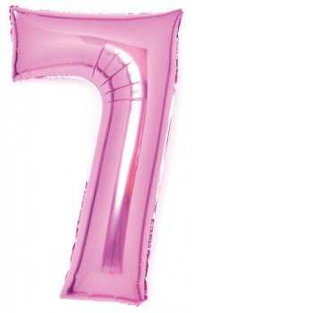 Pink, Rózsaszín 7-es szám fólia lufi 66 cm Pink, Rózsaszín 7-es szám fólia lufi 66 cm