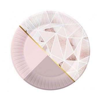 Rose Chic, Rózsaszín papírtányér 6 db-os 18 cm Rose Chic, Rózsaszín papírtányér 6 db-os 18 cm