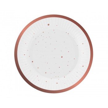 Rose Gold Celebrate papírtányér 6 db-os 18 cm