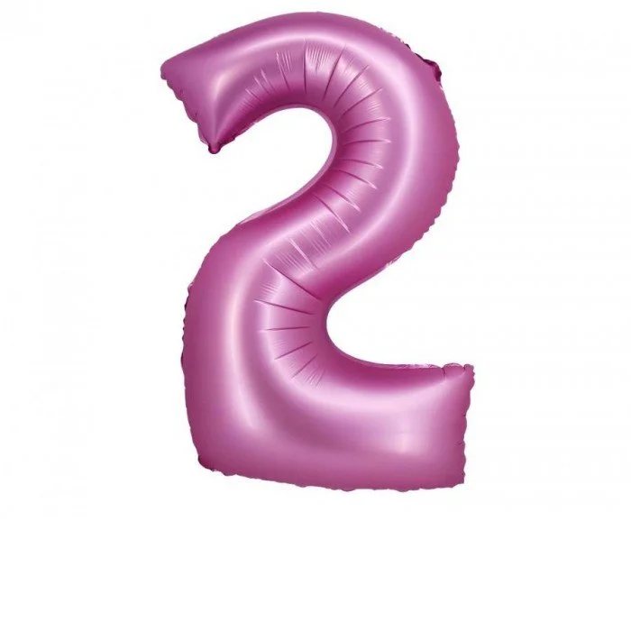 Satin Pink, Rózsaszín 2-es szám fólia lufi 76 cm Satin Pink, Rózsaszín 2-es szám fólia lufi 76 cm