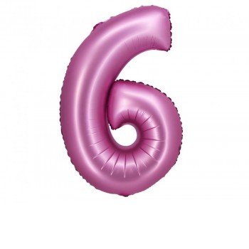 Satin Pink, Rózsaszín 6-os szám fólia lufi 76 cm Satin Pink, Rózsaszín 6-os szám fólia lufi 76 cm