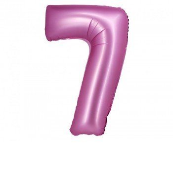 Satin Pink, Rózsaszín 7-es szám fólia lufi 76 cm Satin Pink, Rózsaszín 7-es szám fólia lufi 76 cm