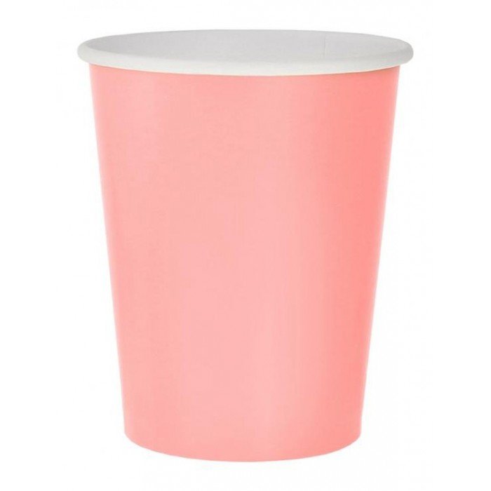 Solid Light Pink, Rózsaszín papír pohár 14 db-os 270 ml