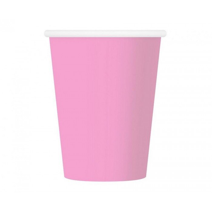Solid Pink, Rózsaszín papír pohár 6 db-os 270 ml