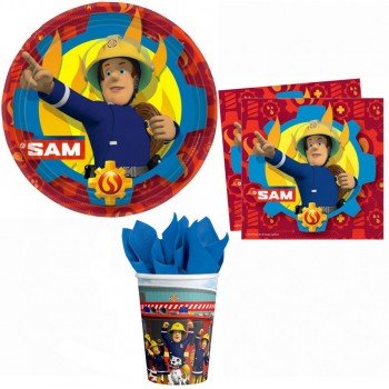 Sam a tűzoltó party szett 36 db-os 23 cm-es tányérral Sam a tűzoltó party szett 36 db-os 23 cm-es tányérral