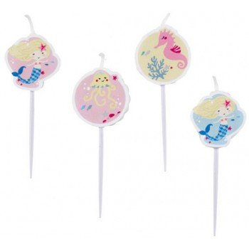 Mermaid, Sellő tortagyertya, 4 db-os gyertya szett