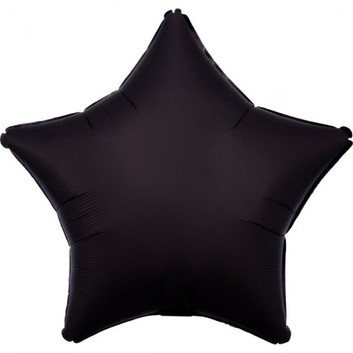 Silk Black csillag fólia lufi 48 cm