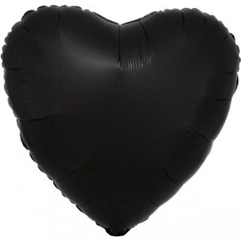 Silk Black szív fólia lufi 43 cm Silk Black szív fólia lufi 43 cm
