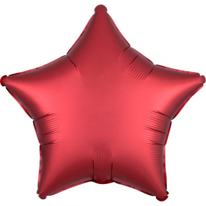 Silk Dark Red csillag fólia lufi 48 cm