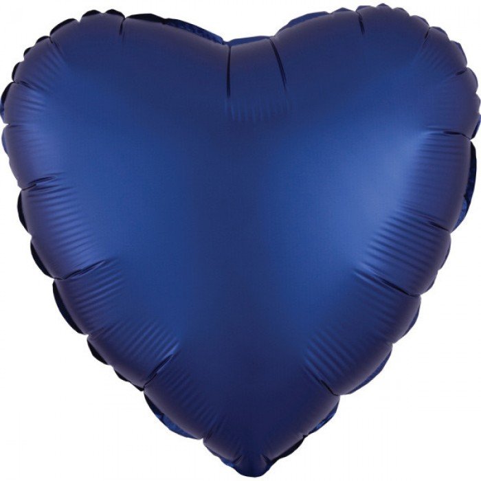 Silk Navy Blue szív fólia lufi 43 cm