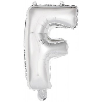 Silver, Ezüst F betű fólia lufi 42 cm Silver, Ezüst F betű fólia lufi 42 cm