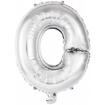 Silver, Ezüst O betű fólia lufi 45 cm Silver, Ezüst O betű fólia lufi 45 cm