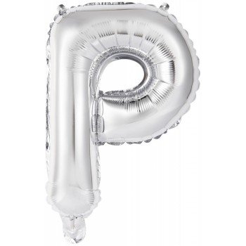 Silver, Ezüst P betű fólia lufi 45 cm Silver, Ezüst P betű fólia lufi 45 cm