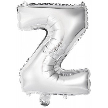 Silver, Ezüst Z betű fólia lufi 43 cm Silver, Ezüst Z betű fólia lufi 43 cm