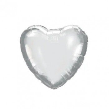 Silver Heart, Ezüst szív fólia lufi 46 cm Silver Heart, Ezüst szív fólia lufi 46 cm