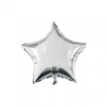 Silver Star, Ezüst csillag fólia lufi 46 cm Silver Star, Ezüst csillag fólia lufi 46 cm