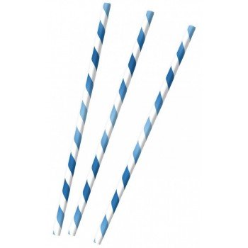 Sky Blue papír szívószál, 12 db-os szett