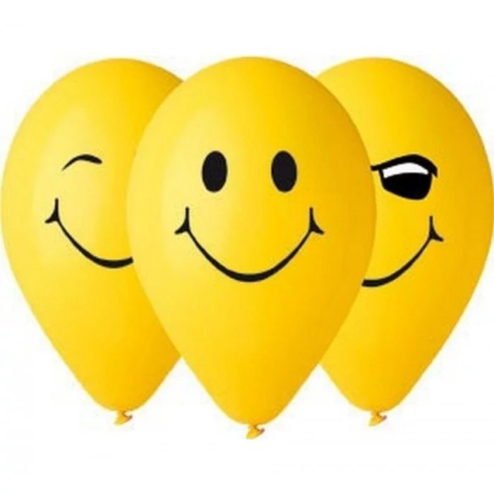 Smiley Yellow léggömb, lufi 5 db-os 12 inch (30 cm) Smiley Yellow léggömb, lufi 5 db-os 12 inch (30 cm)