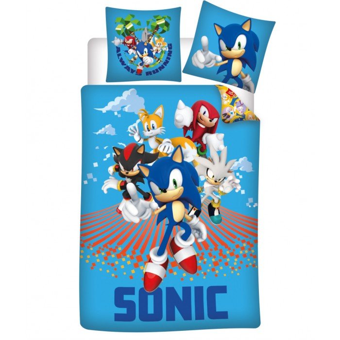 Sonic, a sündisznó Always Running ágyneműhuzat 140×200cm, 70×90 cm