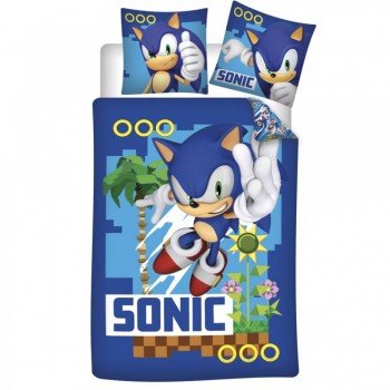 Sonic a sündisznó Coin Chase ágyneműhuzat 140×200cm, 63×63 cm microfibre Sonic a sündisznó Coin Chase ágyneműhuzat 140×200cm, 63×63 cm microfibre
