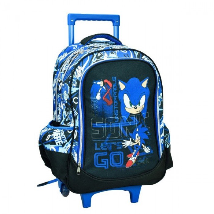 Sonic a sündisznó Go Fast gurulós iskolatáska, táska 46 cm