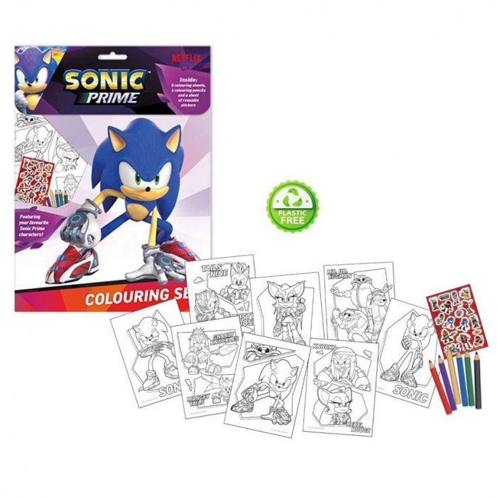 Sonic a sündisznó Prime színező + matrica szett