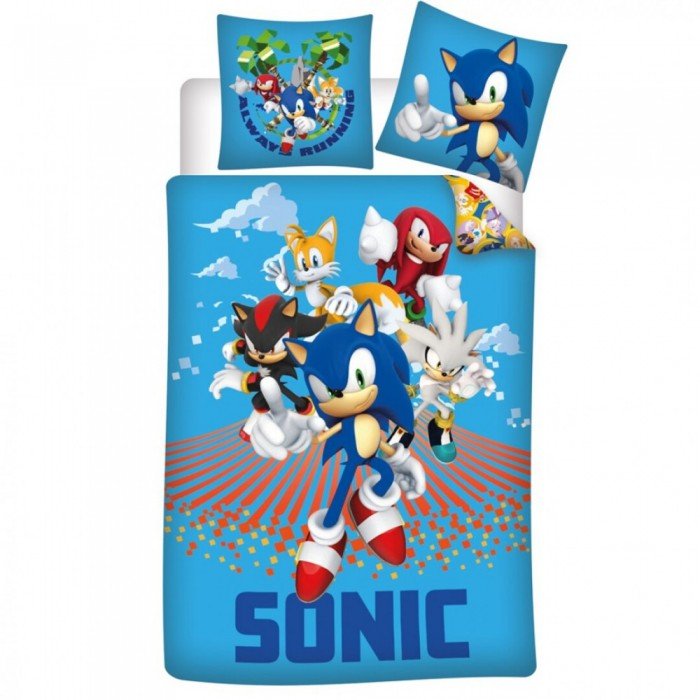 Sonic a sündisznó Race ágyneműhuzat 140×200cm, 63×63 cm microfibre