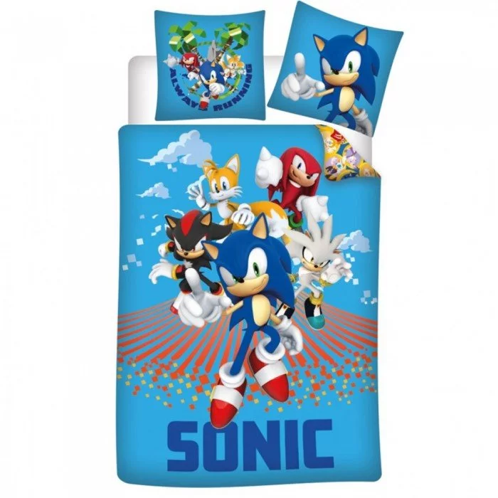 Sonic a sündisznó Race ágyneműhuzat 140×200cm, 63×63 cm microfibre Sonic a sündisznó Race ágyneműhuzat 140×200cm, 63×63 cm microfibre