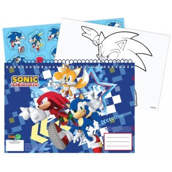 Sonic a sündisznó A/4 spirál vázlatfüzet 40 lapos matricával Sonic a sündisznó A/4 spirál vázlatfüzet 40 lapos matricával