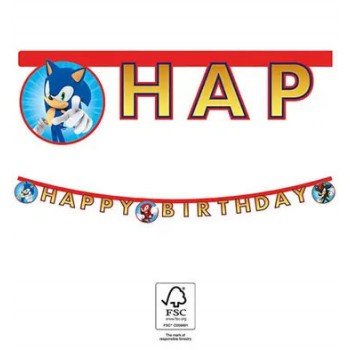 Sonic a sündisznó Sega Happy Birthday felirat FSC 2 m Sonic a sündisznó Sega Happy Birthday felirat FSC 2 m