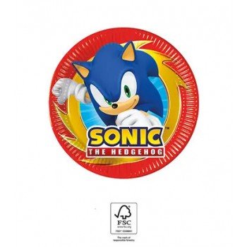Sonic a sündisznó Sega papírtányér 8 db-os 20 cm FSC Sonic a sündisznó Sega papírtányér 8 db-os 20 cm FSC