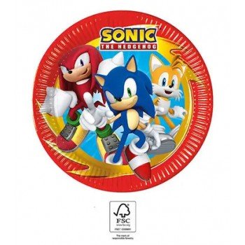 Sonic a sündisznó Sega papírtányér 8 db-os 23 cm FSC Sonic a sündisznó Sega papírtányér 8 db-os 23 cm FSC