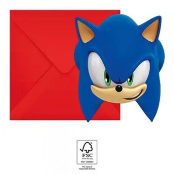 Sonic a sündisznó Sega Party meghívó 6 db-os FSC Sonic a sündisznó Sega Party meghívó 6 db-os FSC
